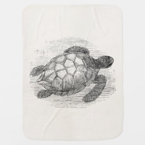 Vintage Sea Turtle Personalized Marine Turtles Stroller Blanket