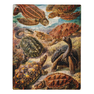 Vintage Sea Turtles and Tortoises by Ernst Haeckel Jigsaw Puzzle