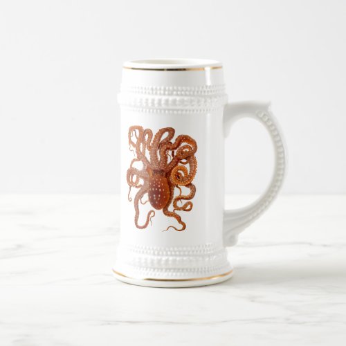 vintage sea wildlife _ octopus _ beer mug