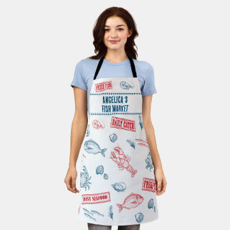 Vintage Seafood Market Personalized Apron