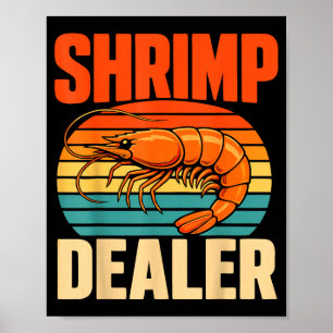 Vintage seafood market shrimping  poster