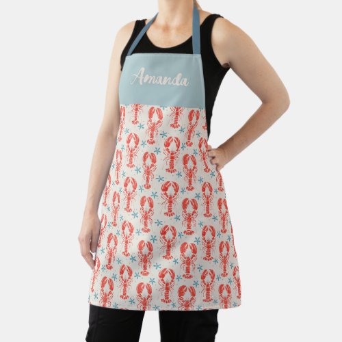 Vintage seafood Personalized Name Apron