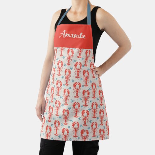 Vintage seafood Personalized Name Apron