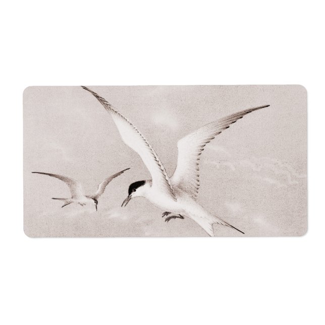 Vintage Seagulls Customized Retro Seagull Template Label (Front)