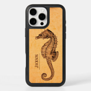 Vintage Seahorse Illustration iPhone 16 Pro Max Case