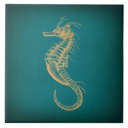 Vintage Seahorse Nautical Ocean Art Sea Horse Ceramic Tile