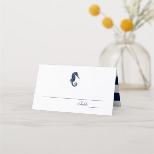 Vintage Seahorse   Nautical Wedding Place Card