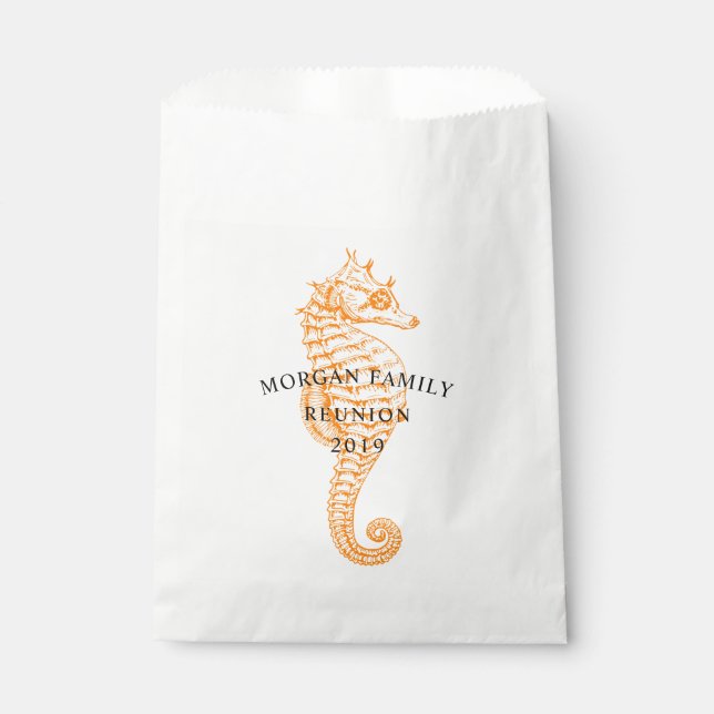 Vintage Seahorse | Personalized Favor Bags (Front)