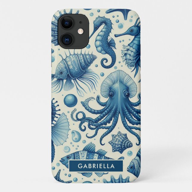 Vintage Sealife Animals Pattern Case-Mate iPhone Case (Back)