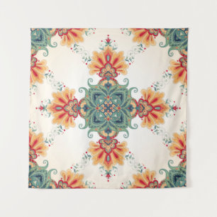 vintage seamless background. Beautiful floral orie Tapestry