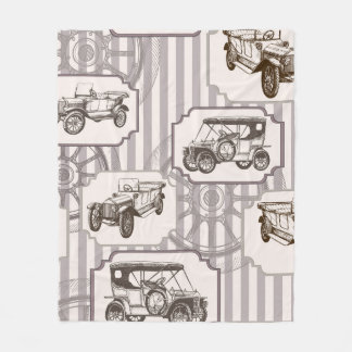 Vintage seamless background with vintage retro car fleece blanket