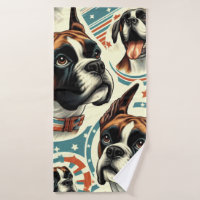 Vintage Seamless Boxer Dog Illustration