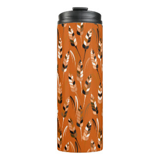 Vintage seamless colorful pattern with silhouettes thermal tumbler