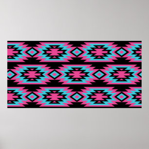 vintage seamless decorative ethnic pattern. Americ Poster