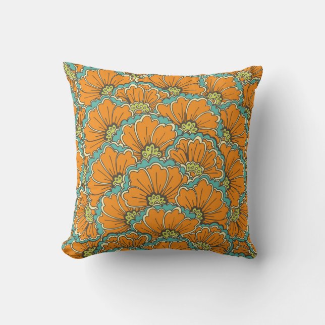 vintage seamless eastern pattern throw pillow (Front)
