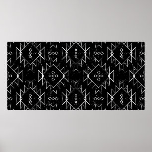 Vintage seamless ethnic pattern with american indi poster