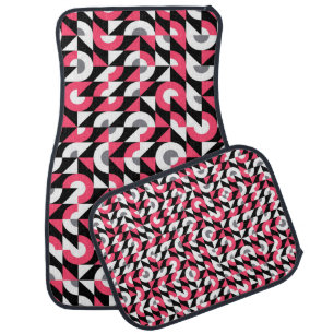 Vintage seamless glitch pattern with bold geometri car floor mat