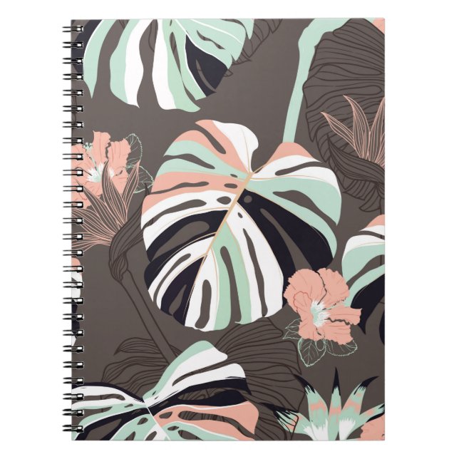 Vintage Seamless pattern. Contemporary tropical fl Notebook (Front)