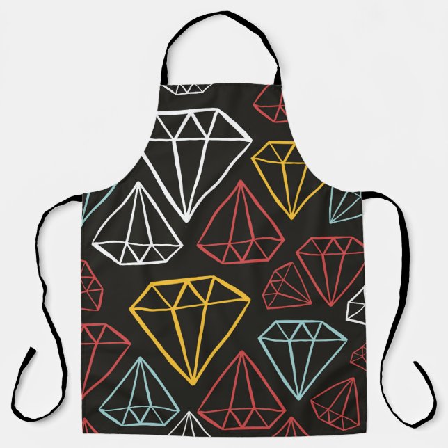 vintage seamless pattern, diamond design elements apron (Front)