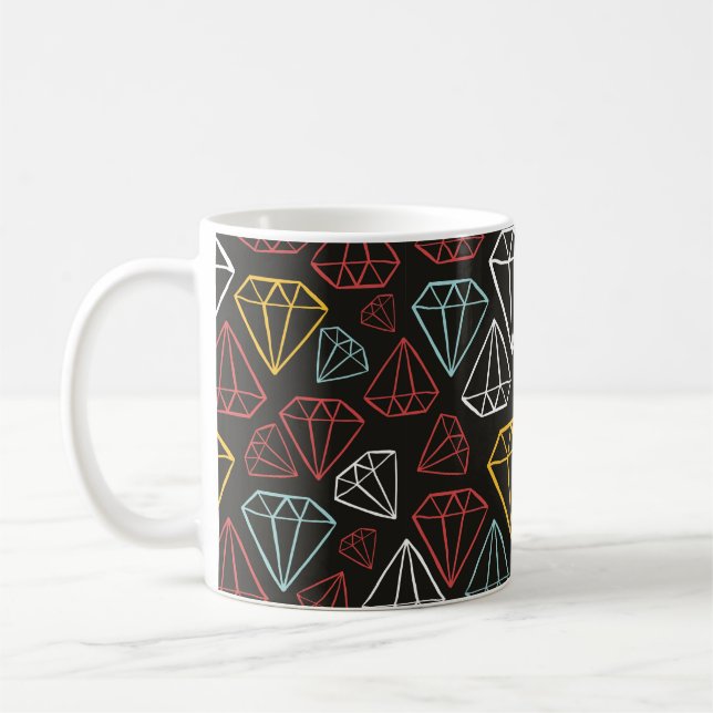 vintage seamless pattern, diamond design elements coffee mug (Left)