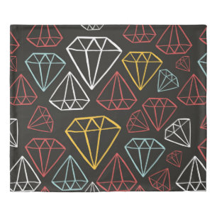 vintage seamless pattern, diamond design elements duvet cover
