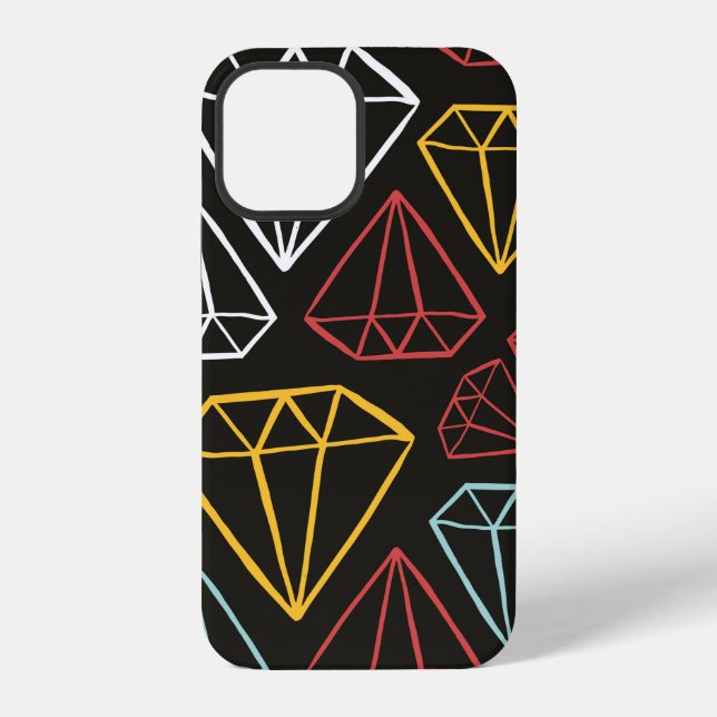 vintage seamless pattern, diamond design elements iphone case (Back)