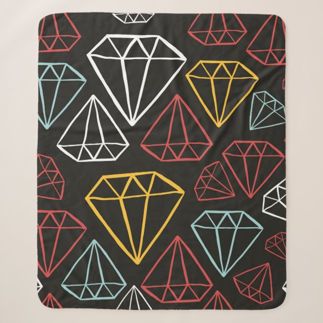 vintage seamless pattern, diamond design elements sherpa blanket (Front)