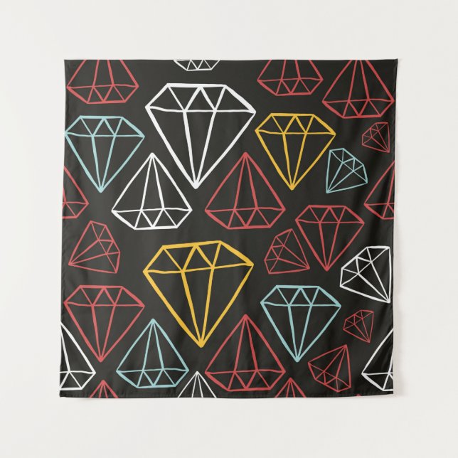 vintage seamless pattern, diamond design elements tapestry (Front)