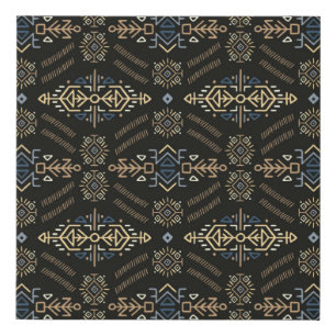Vintage Seamless Pattern in Ethnic Style. Trendy h Faux Canvas Print
