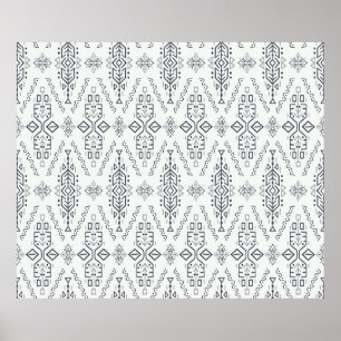 vintage Seamless Pattern in Ethnic Style. Trendy h Poster