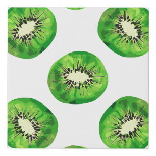vintage Seamless pattern kiwi illustration hand dr Faux Canvas Print