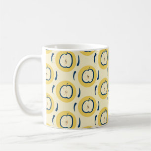 Vintage seamless pattern with apple. coffee mug