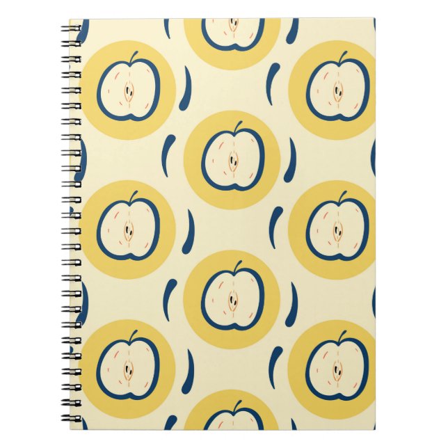 Vintage seamless pattern with apple.  notebook (Front)