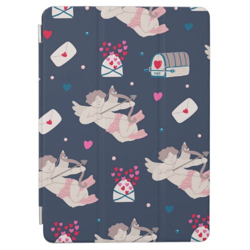 Vintage seamless pattern with cupids mailboxes lov iPad air cover