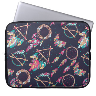 vintage Seamless Pattern with Different Dream Catc Laptop Sleeve