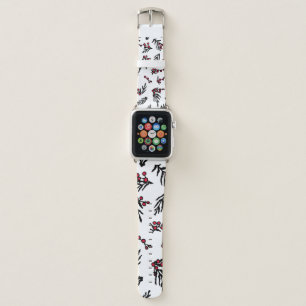 Vintage seamless pattern with hand drawn winter be apple watch band