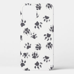 vintage seamless pattern with paw footprints of a  iPhone 12 case