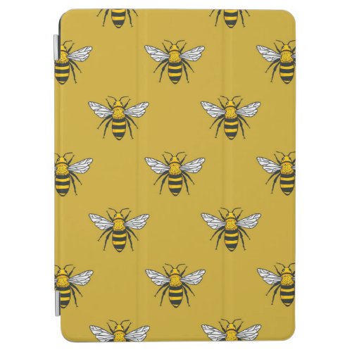Vintage seamless pattern with yellow bees Handdra iPad Air Cover