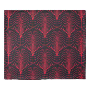 Vintage seamless red and black art deco wallpaper  duvet cover