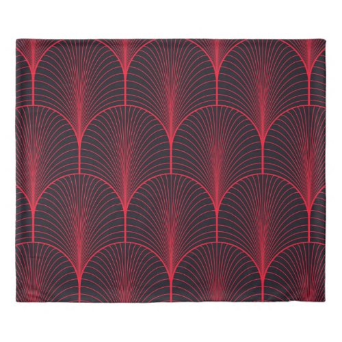 Vintage seamless red and black art deco wallpaper  duvet cover