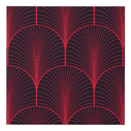 Vintage seamless red and black art deco wallpaper  faux canvas print