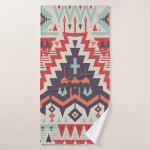 Vintage Seamless Tribal Pattern. Geometrical Ethni Bath Towel