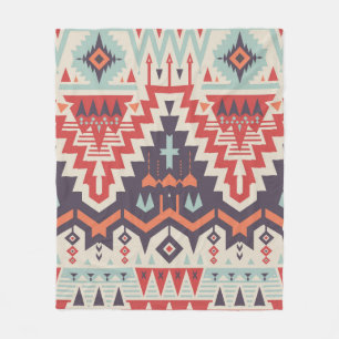Vintage Seamless Tribal Pattern. Geometrical Ethni Fleece Blanket
