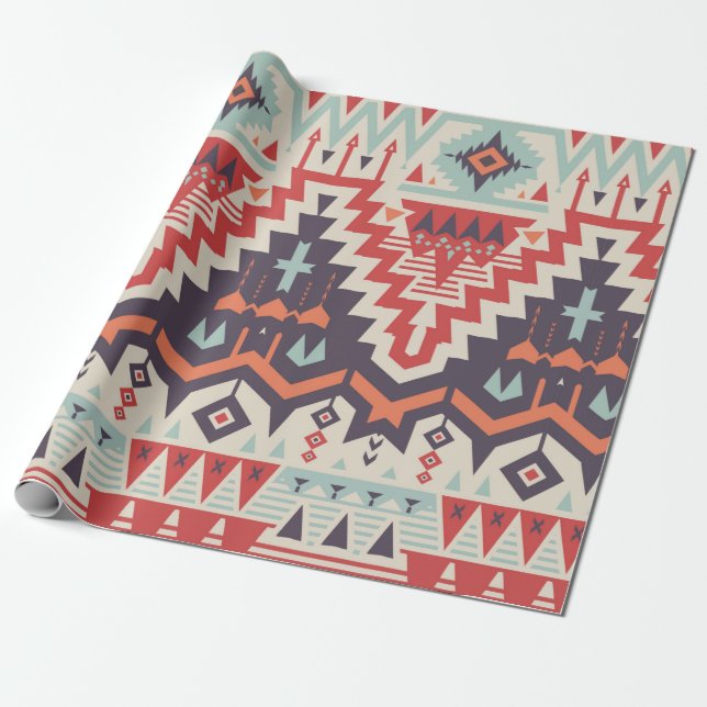 Vintage Seamless Tribal Pattern. Geometrical Ethni Wrapping Paper (Unrolled)