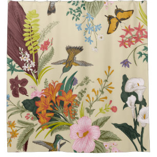 vintage seamless vintage floral pattern. Exotic fl Shower Curtain