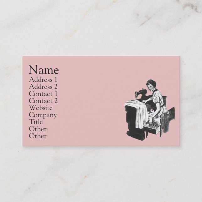 Vintage Seamstress Business Card (Front)