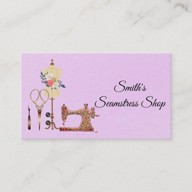 Vintage Seamstress Business Card (Front)