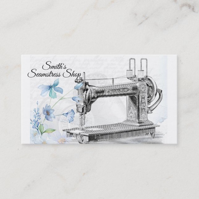 Vintage Seamstress Business Card (Front)
