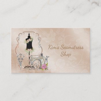 Vintage Seamstress Business Card by ProfessionalDevelopm at Zazzle