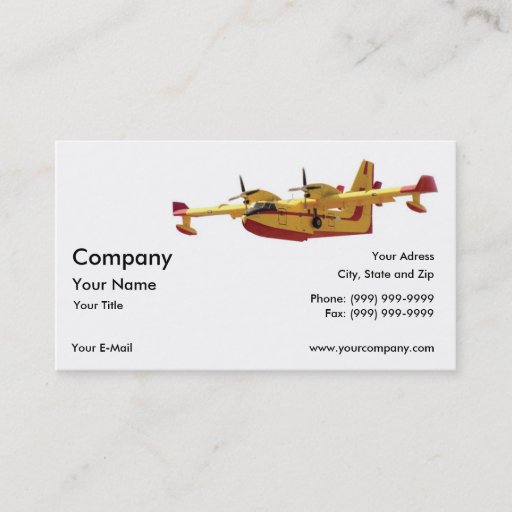 Customizable Vintage Seaplane Business Card